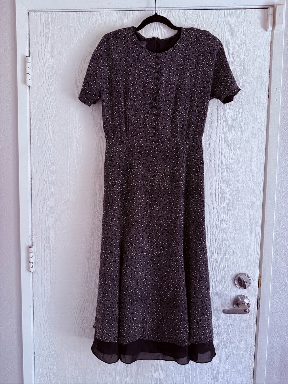 Kay Unger New York  Classic  Silk Short-Sleeve Midi Vintage Dress. size 10 - Picture 2 of 8